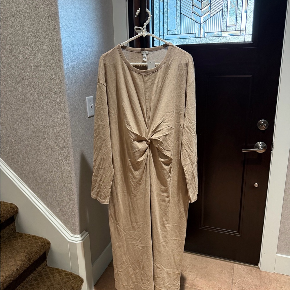 River Island Beige Long Sleeve Dress